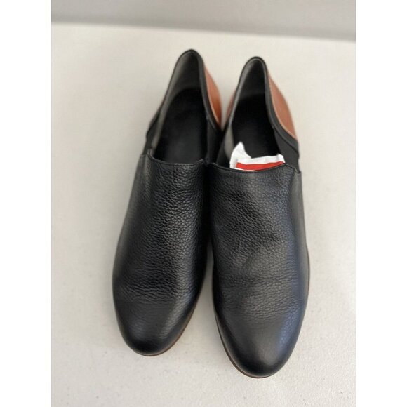 Lori Goldstein Flat Loafers Women 9.5 Black And Rose Gold Slip on Leather Upper - Picture 5 of 12